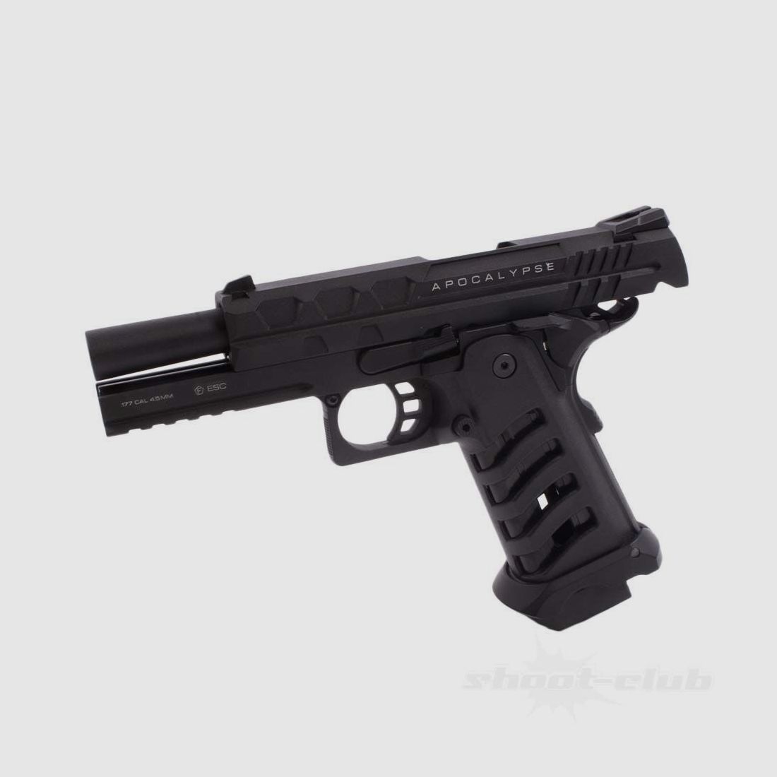 NX Apocalypse Co2 Pistole mit Blow Back 4,5mm Schwarz Skelett-Griffstück