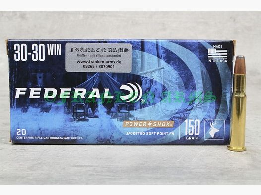 Federal Power Shok .30-30 Win. Teilmantel 150gr. 9,7g 20 Stück Staffelpreise