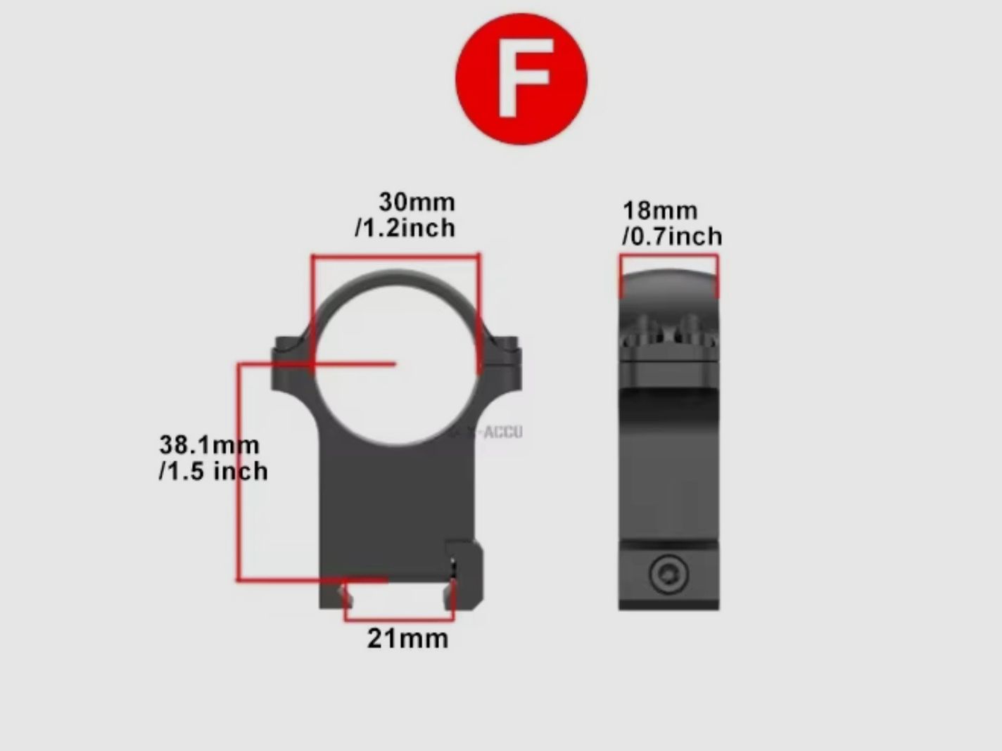 Vector Optics  Stahl-Montage für 30mm Tubus und 21mm Picatinny/Weaver extra hoch 1.5/38.1mm Schussfest.