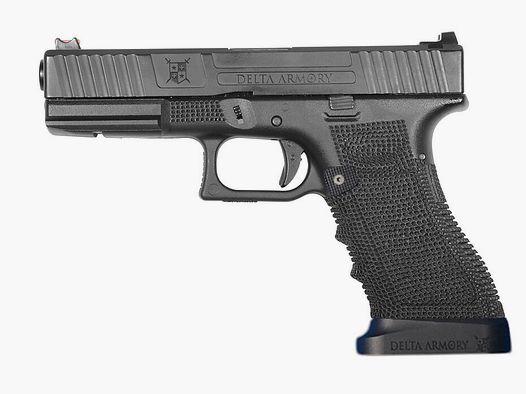 P04 GBB Airsoft Pistole mit Grip Stippling in Schwarz | Delta Armory