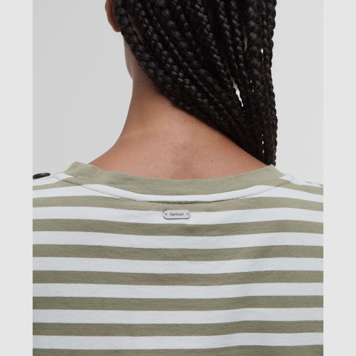 BARBOUR T-Shirt Ferryside Striped Dusky Green