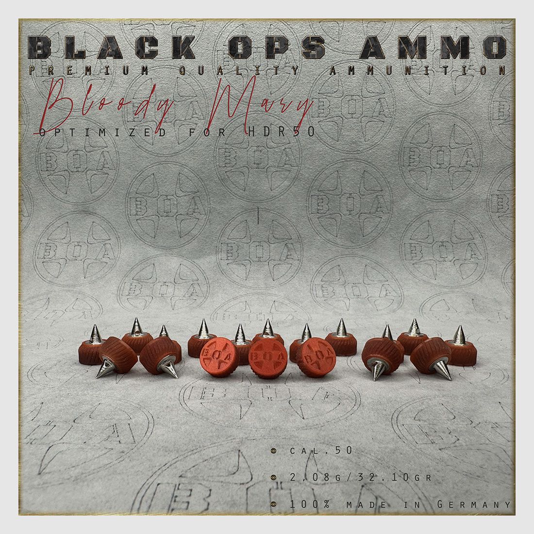 18x + 2 Bloody Mary BLACK OPS AMMO HDR 50 TR cal.50 Munition T4E Umarex HDR50 TR50