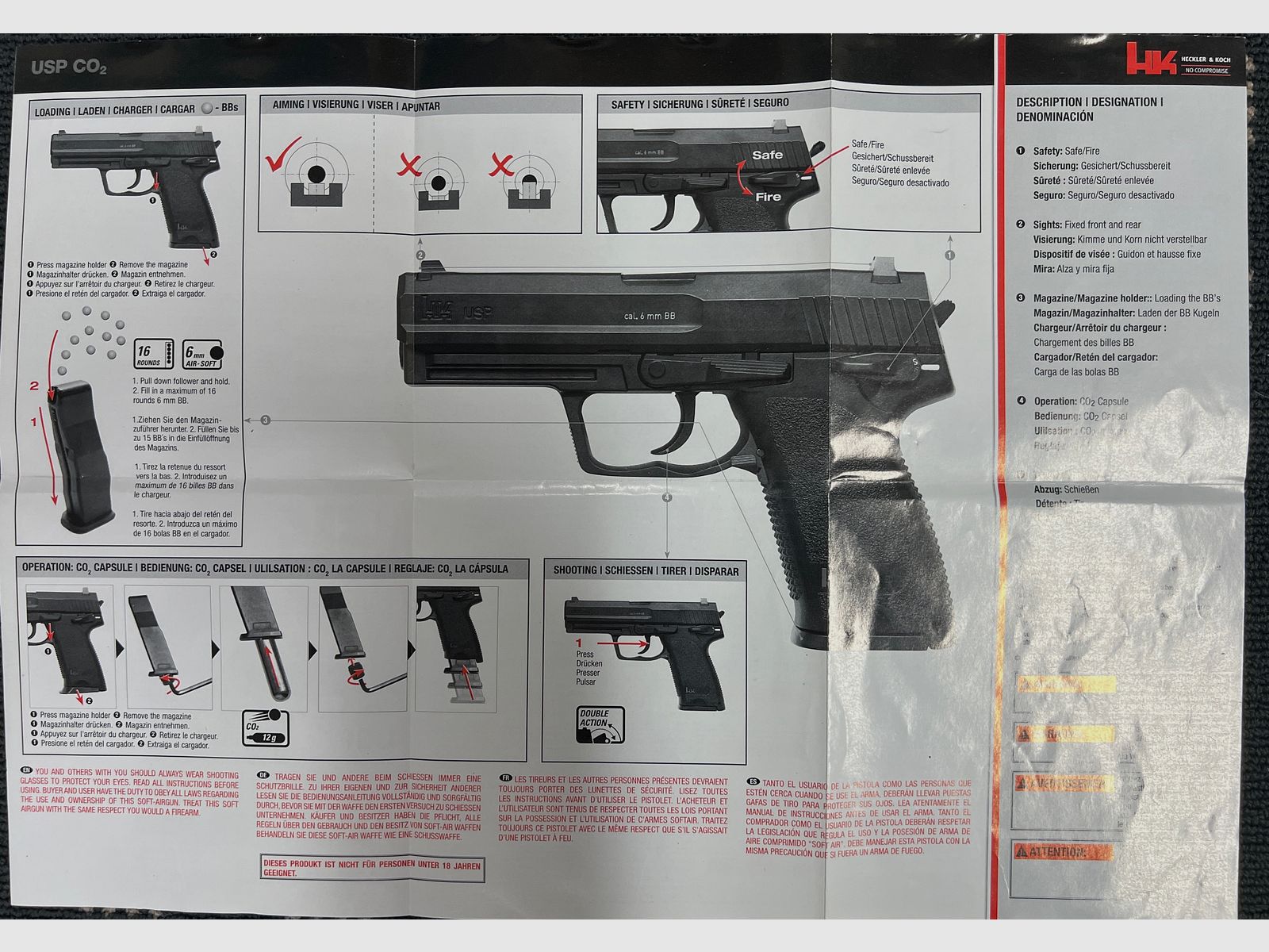 Heckler § Koch USP Co2 NBB Pistolet Softair Umarex