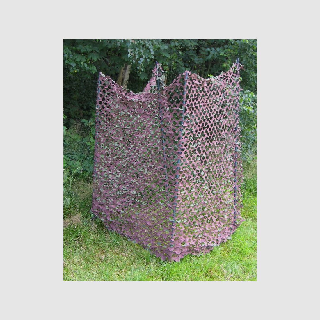 Telescopic pole set including camouflage net for umbrella construction