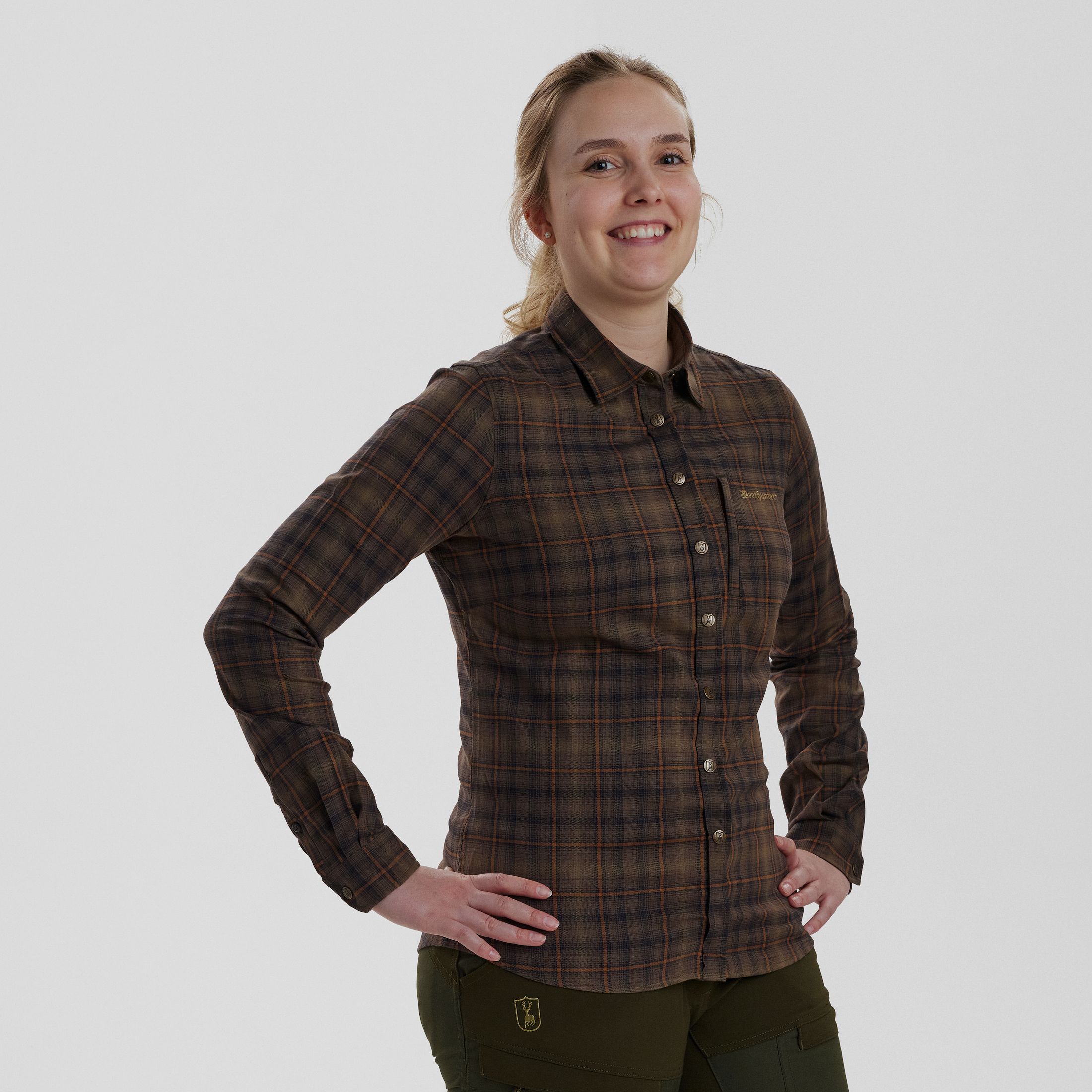 Lady Emery Hemd - Green Check – Kleidergröße Damen: 46