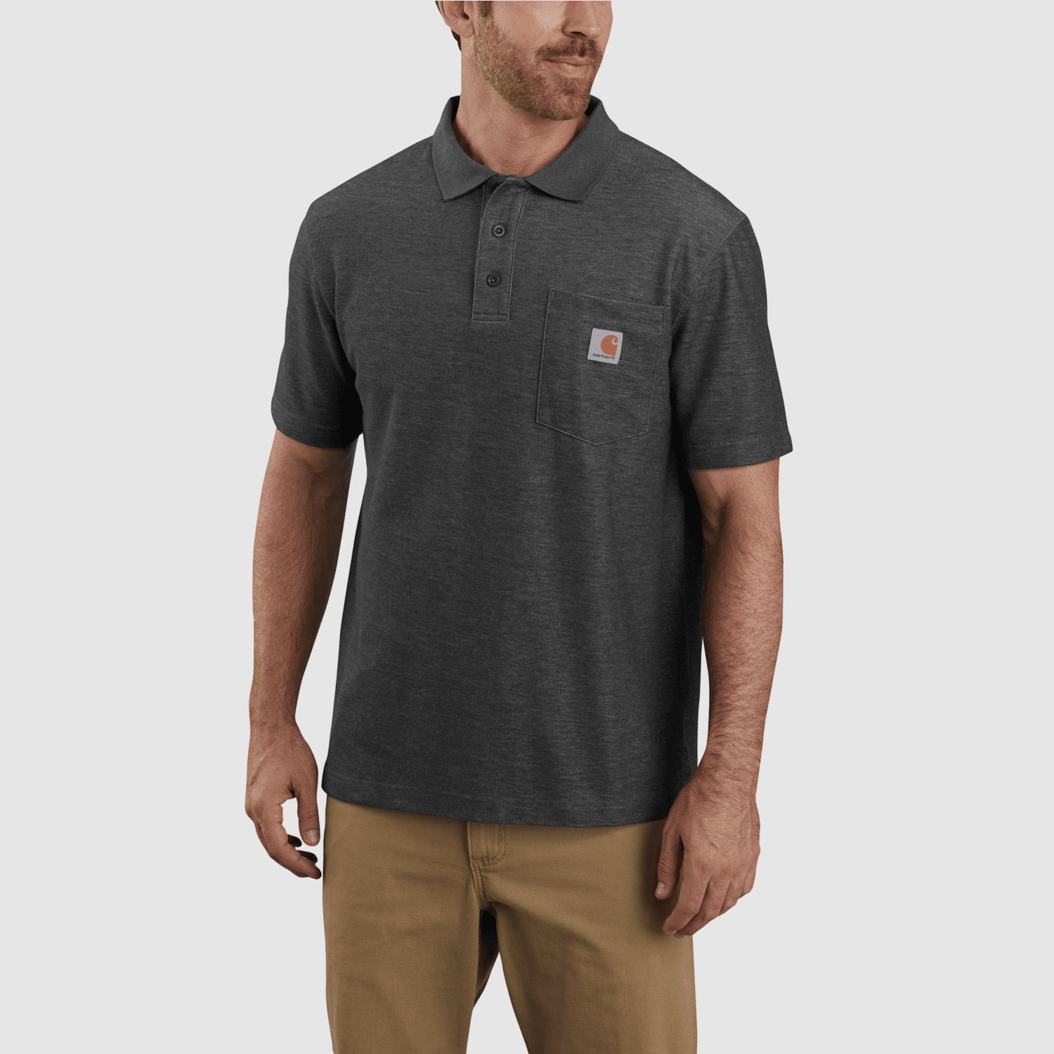 Carhartt Loose Polo Men Carbon Heather XS