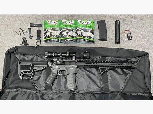 King Arms M4 TWS KeyMod Dinosaur Elite Vollmetall S-AEG 6mm BB schwarz