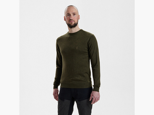 Kingston pullover met ronde hals - groene melange - maat: S