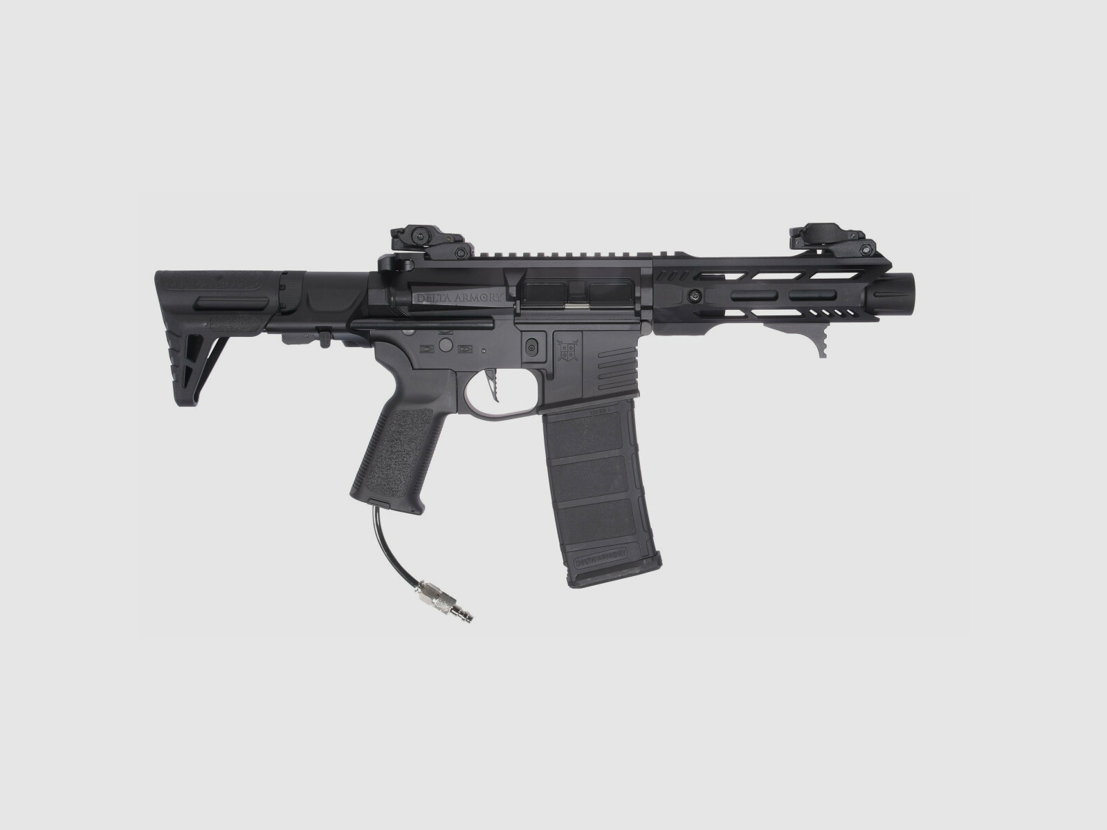 Delta Armory Airsoft Gewehr AR15 TALOS 1 PDW ALPHA Eagle mit GATE PULSAR HPA in Schwarz