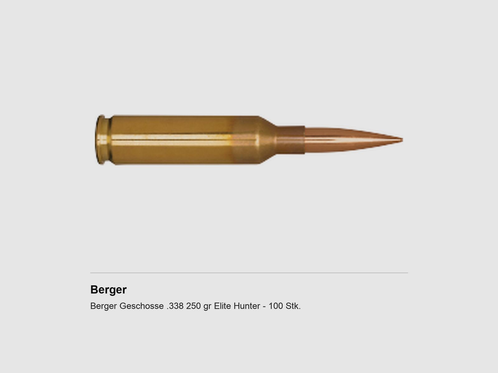 Berger Geschosse .338 250 gr Elite Hunter – 100 Stk.