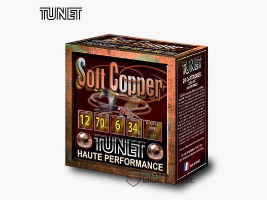 25 Patronen TUNET Soft Copper H.P 34 gr Kal 12/70 Nr. 6