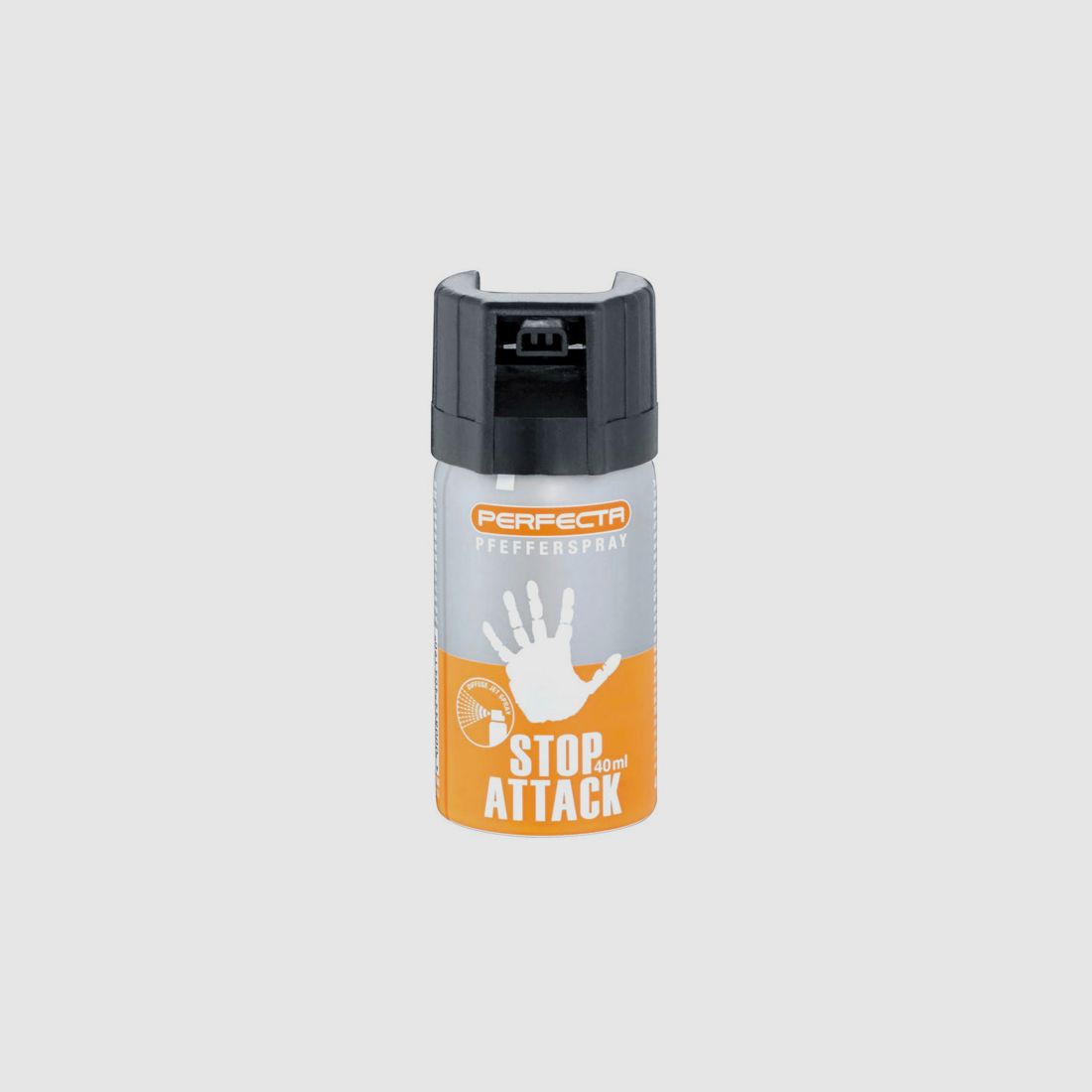 Pfefferspray Perfecta Stop Attack, Wirkstoff 10% OC, konischer Nebelstrahl, Inhalt 40 ml
