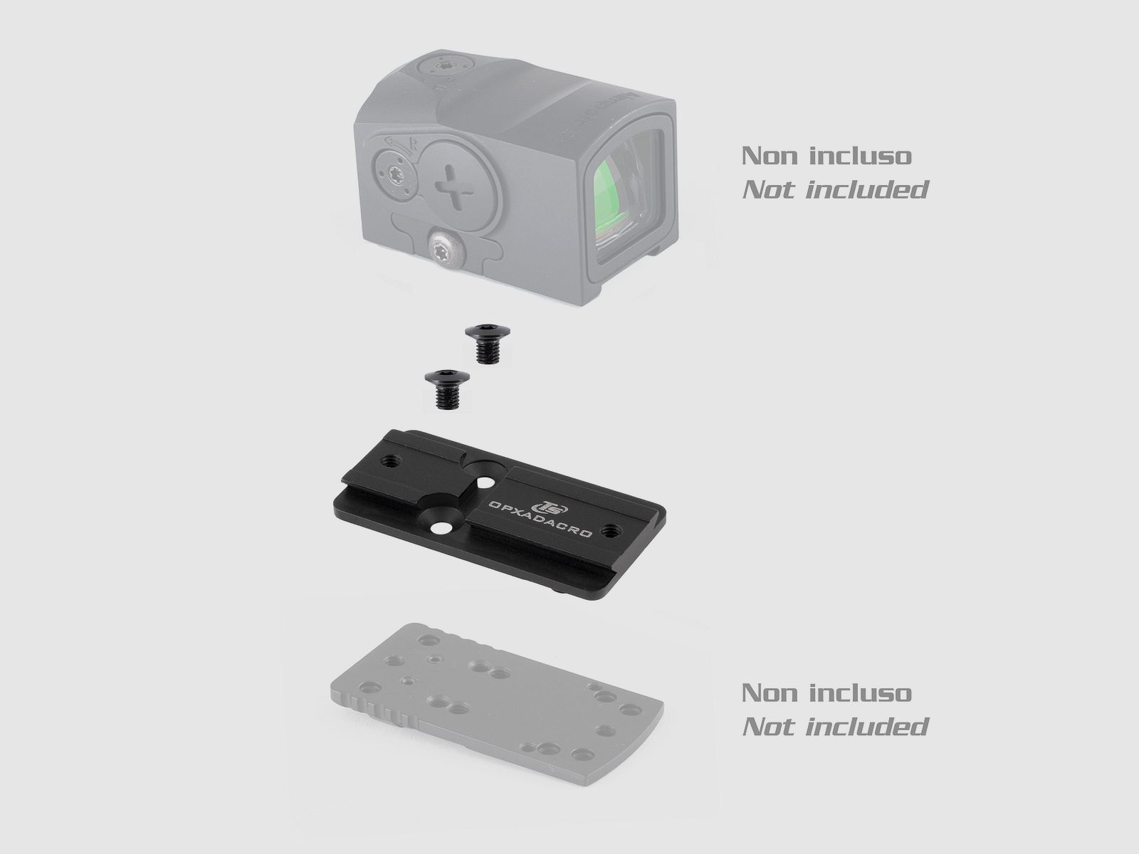 Adapter for Aimpoint Acro footprint for Type A Plates - TONI SYSTEM *   ITEM CODE  OPXADACRO
