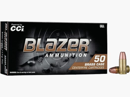 CCI Blazer 9mm Luger 147GR FMJ 50 cartouches