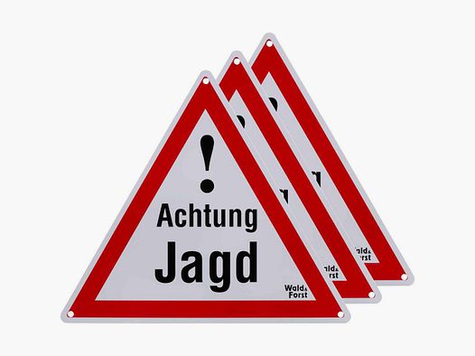 Gevarendriehoek "Achtung Jagd" 50x44 Bord - 3 per pak