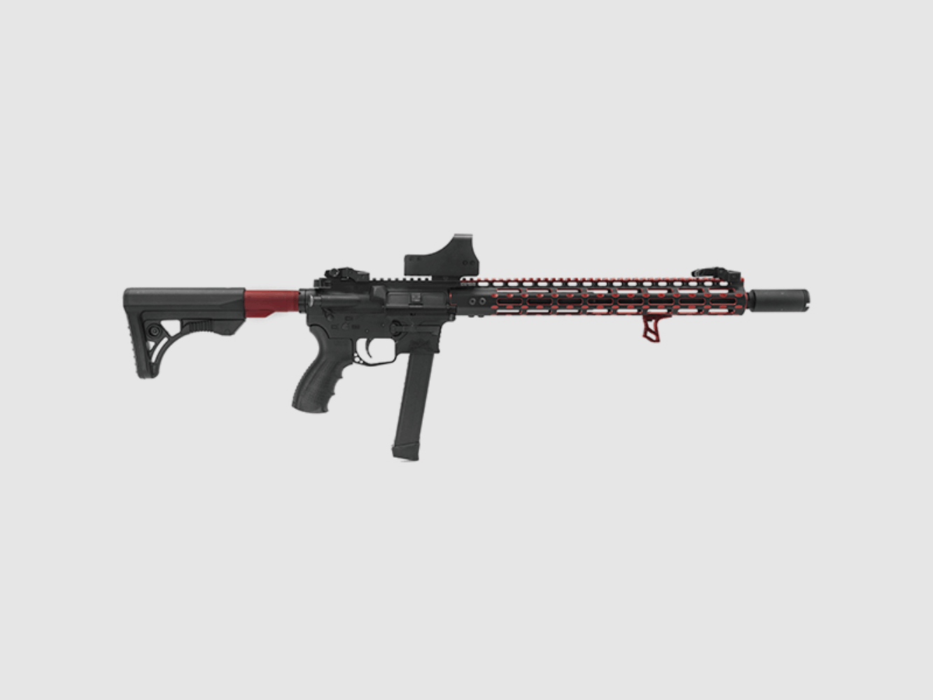 UTG M-LOK Ultra Slim butée de main, rouge, image 4 sur 5