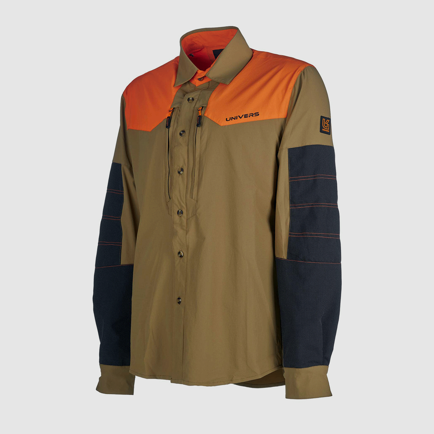 UNIVERS – CAMICIA CORTINA 4-WAY STRETCH BEIGE CK-TEX, imagen 3 de 5