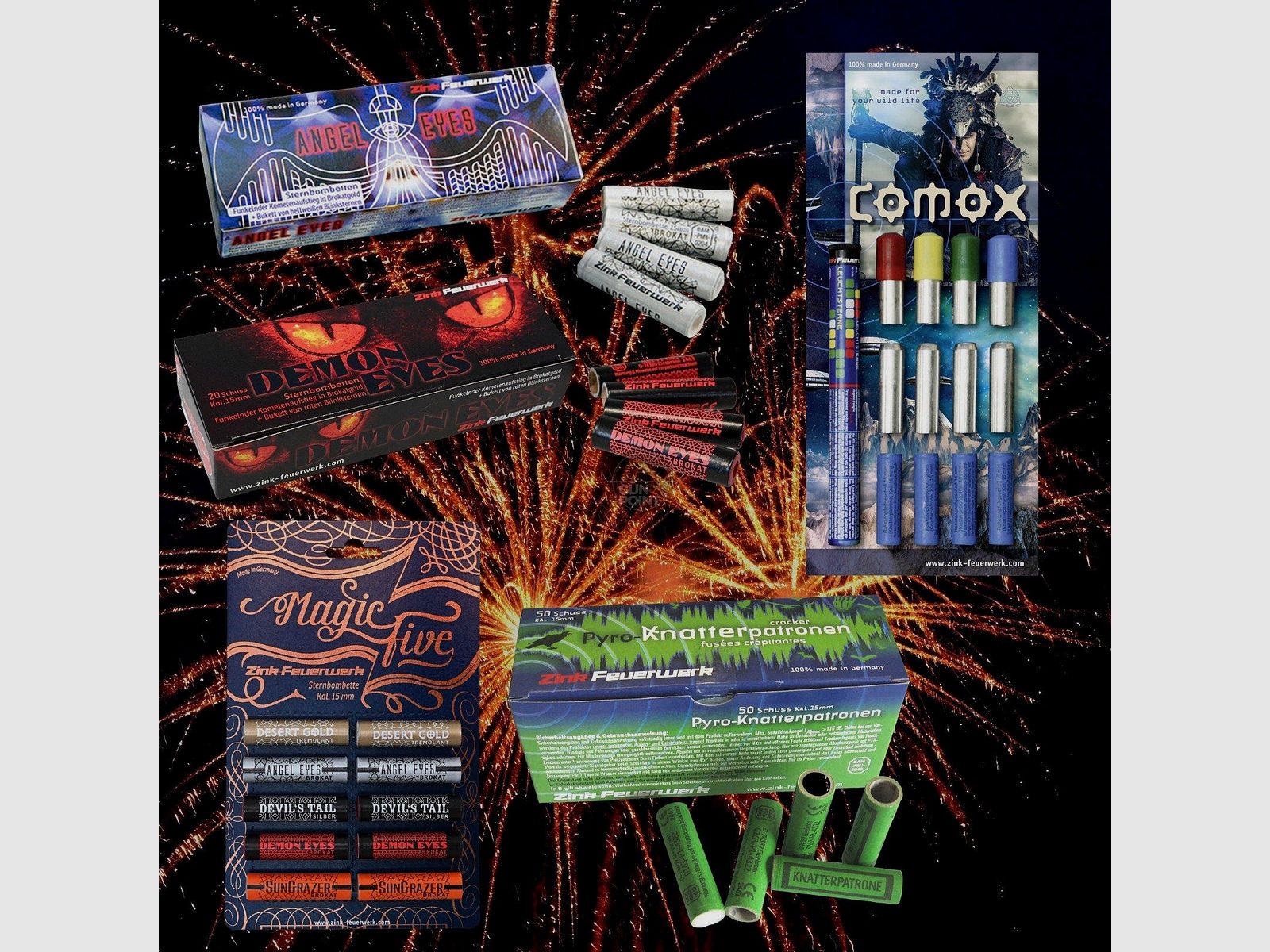COLORFUL SKY SET !!! - Effektmunition/ Feuerwerk - 122 tlg.