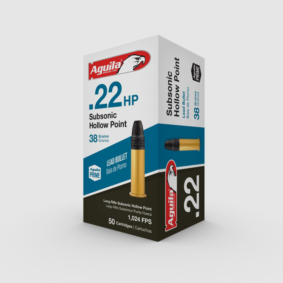 Aguila Subsonic .22 LR 38GR HP 50 cartucce