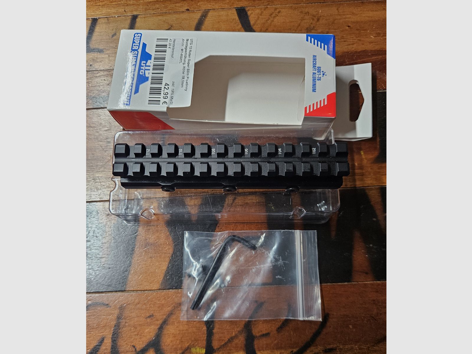 Verkauf: UTG 13 Nuten Montageerhöhung, Super Slim, Picatinny, 19,1 mm