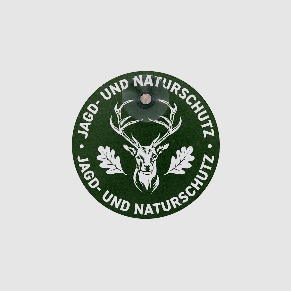 WILDE HILDE Jagdschild mit Saugnapf "JAGD & NATURSCHUTZ" Hirsch Rund