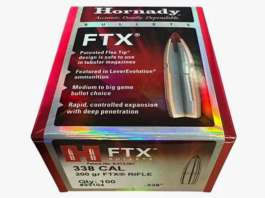 Hornady Calibre .338 (MARLIN EXPRESS) FTX en 200 Grain
