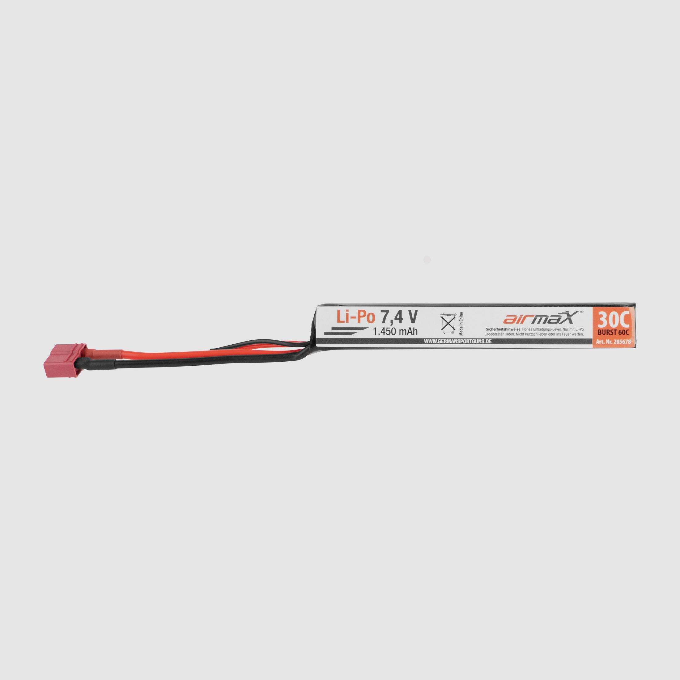 airmaX Akku Li-Po 7,4V | 1.450 mAh Dean Stecker - Airsoft
