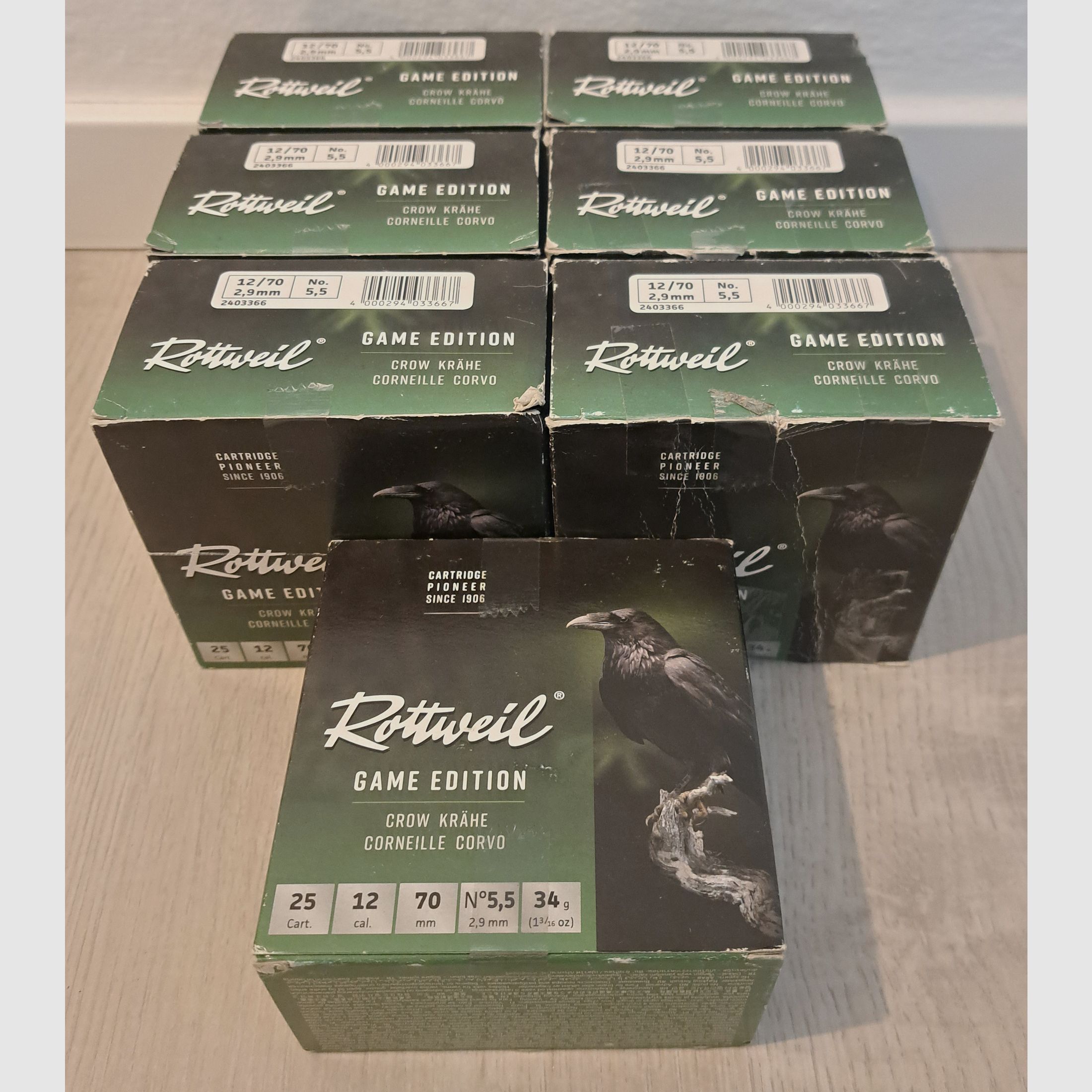 450 disparos de diferentes cartuchos de caza y proyectiles de escopeta munición calibre 12/70 lote