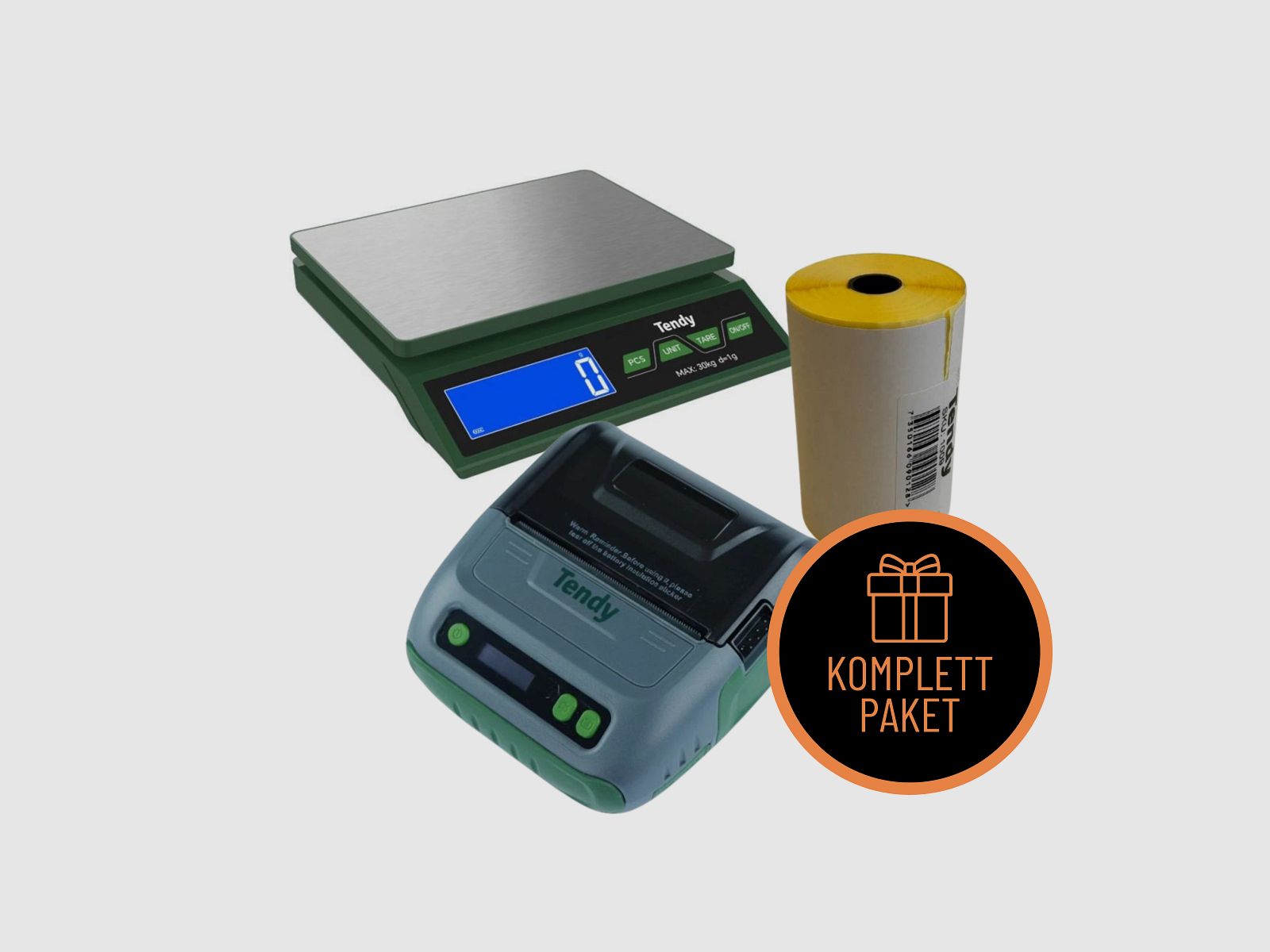 Tendy Wildbretverarbeitung Set 1 (Tischwaage + Etikettendrucker inkl. Etiketten)