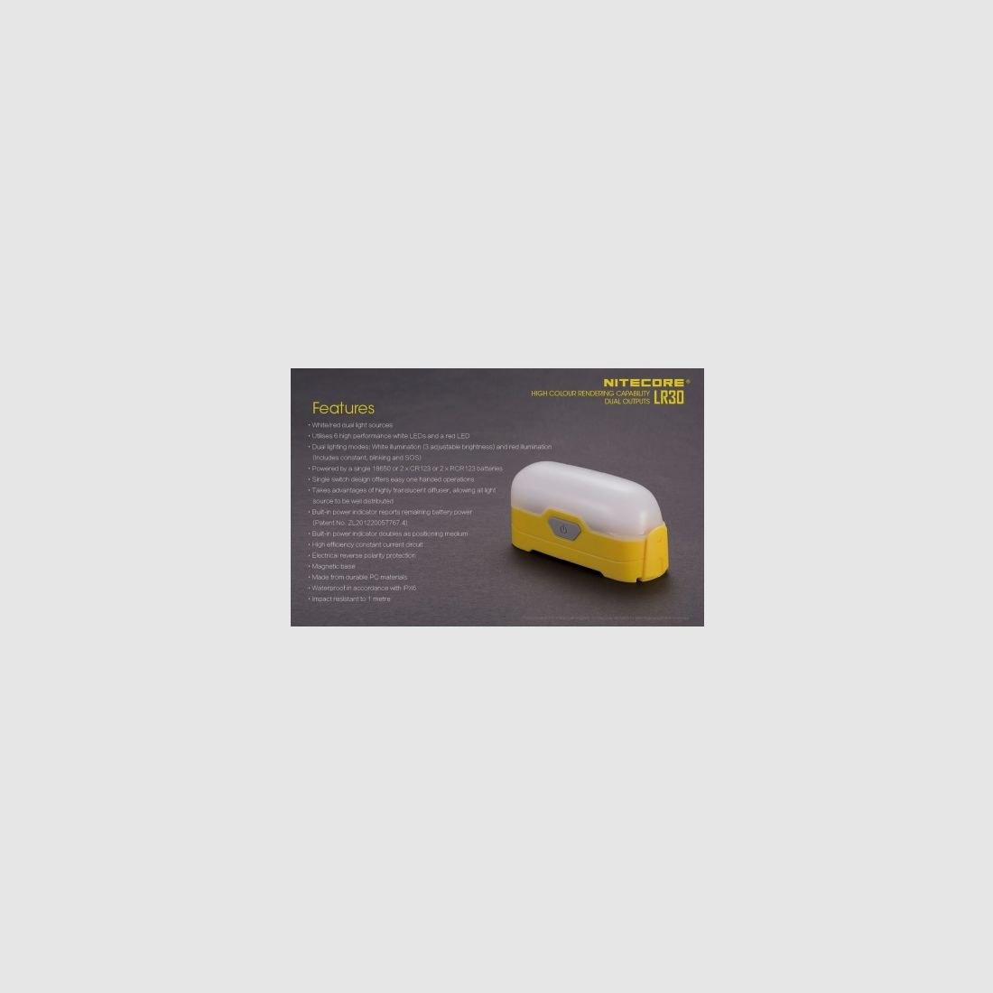 Latarka Nitecore LR30 205 lumenów Żółta, zdjęcie 16 z 16