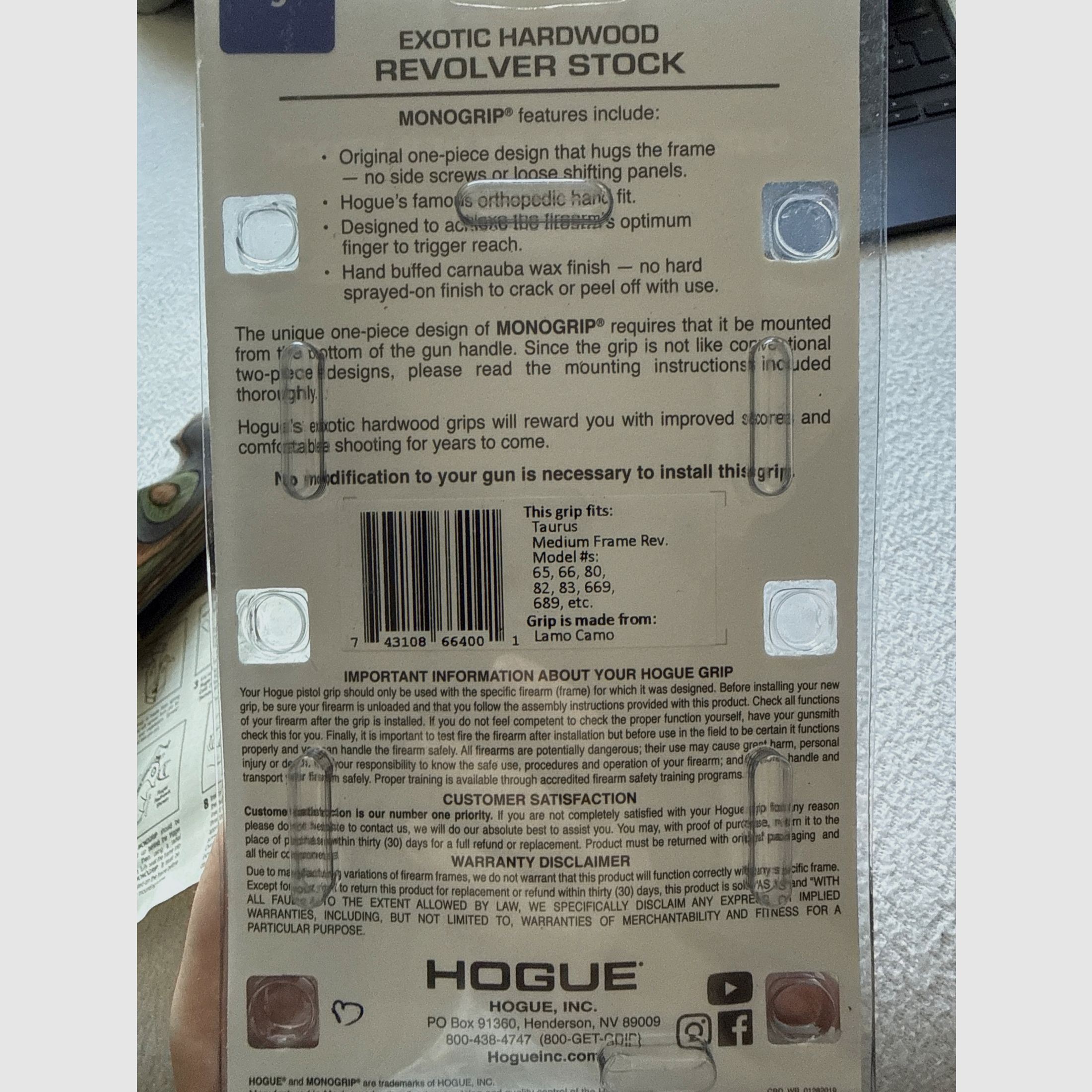 Taurus Griff grips Houge 66400 Medium Frame legno compensato, immagine 3 di 3