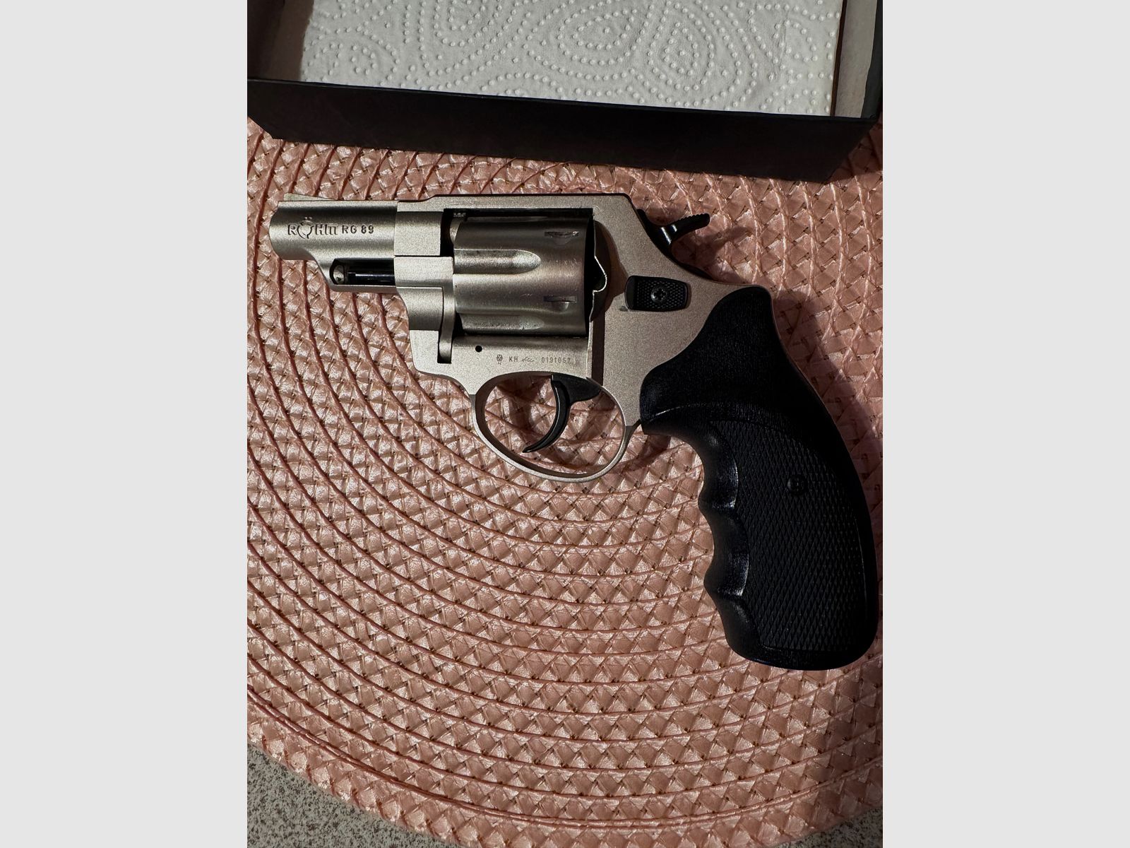 Röhm Gasrevolver (SRS) RG 89 Nickel Kal.9mm R Compatgriff 