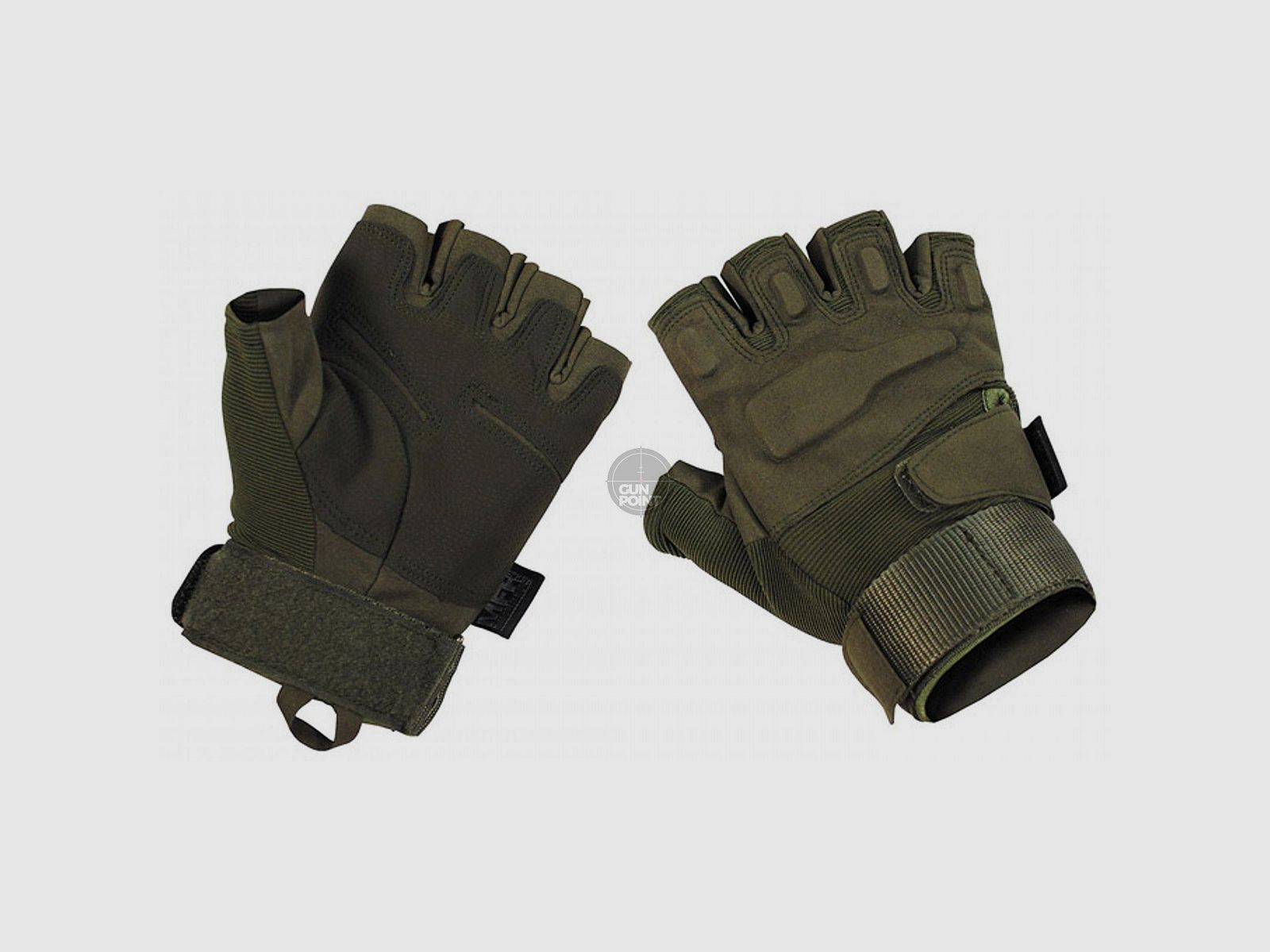 Guantes tácticos, "Pro", sin dedos, oliva - Talla: L