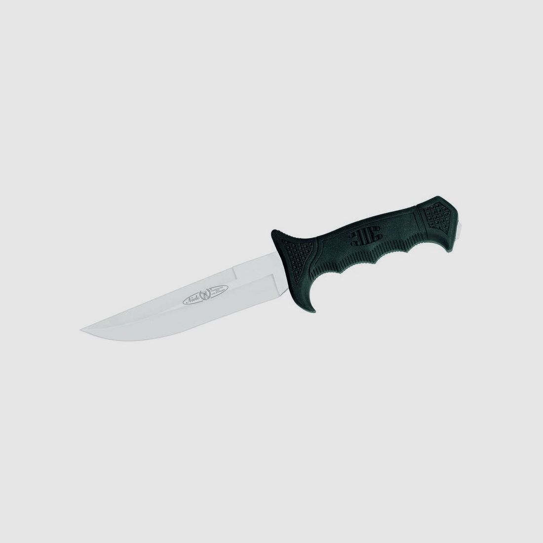 Cuchillo de exterior Nieto, hoja de 15 cm, mango de elastómero, funda de cuero