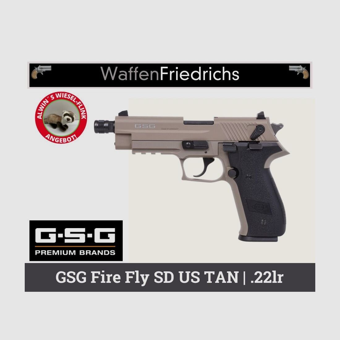 GSG GERMAN SPORT GUNS	 Fire Fly SD US TAN | Wiesel-Flink Angebot - Waffen Friedrichs