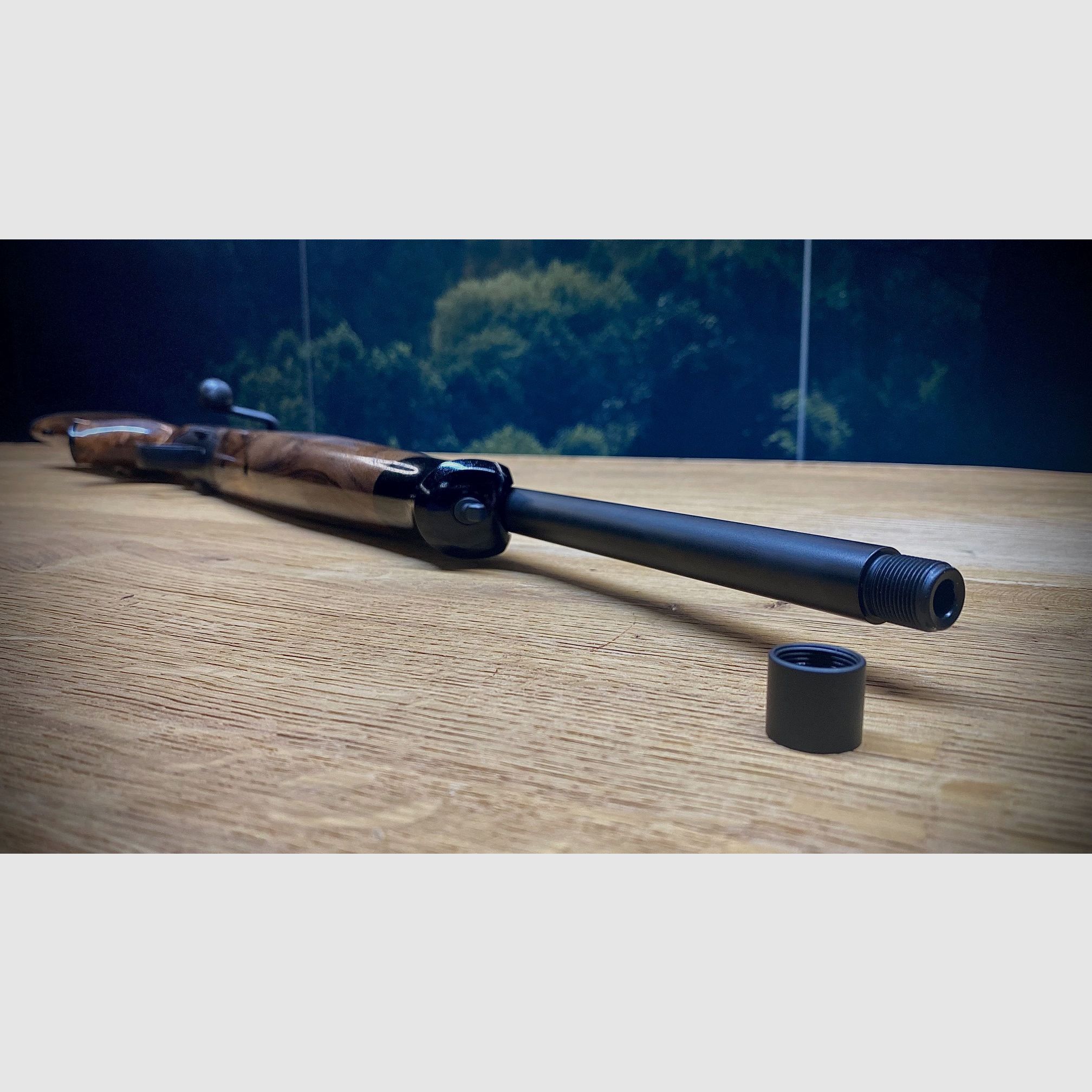 Blaser R8 Holzklasse 7 / Stahlkugel graviert mit Fischhaut / Kaliber und Lauflänge nach Wahl