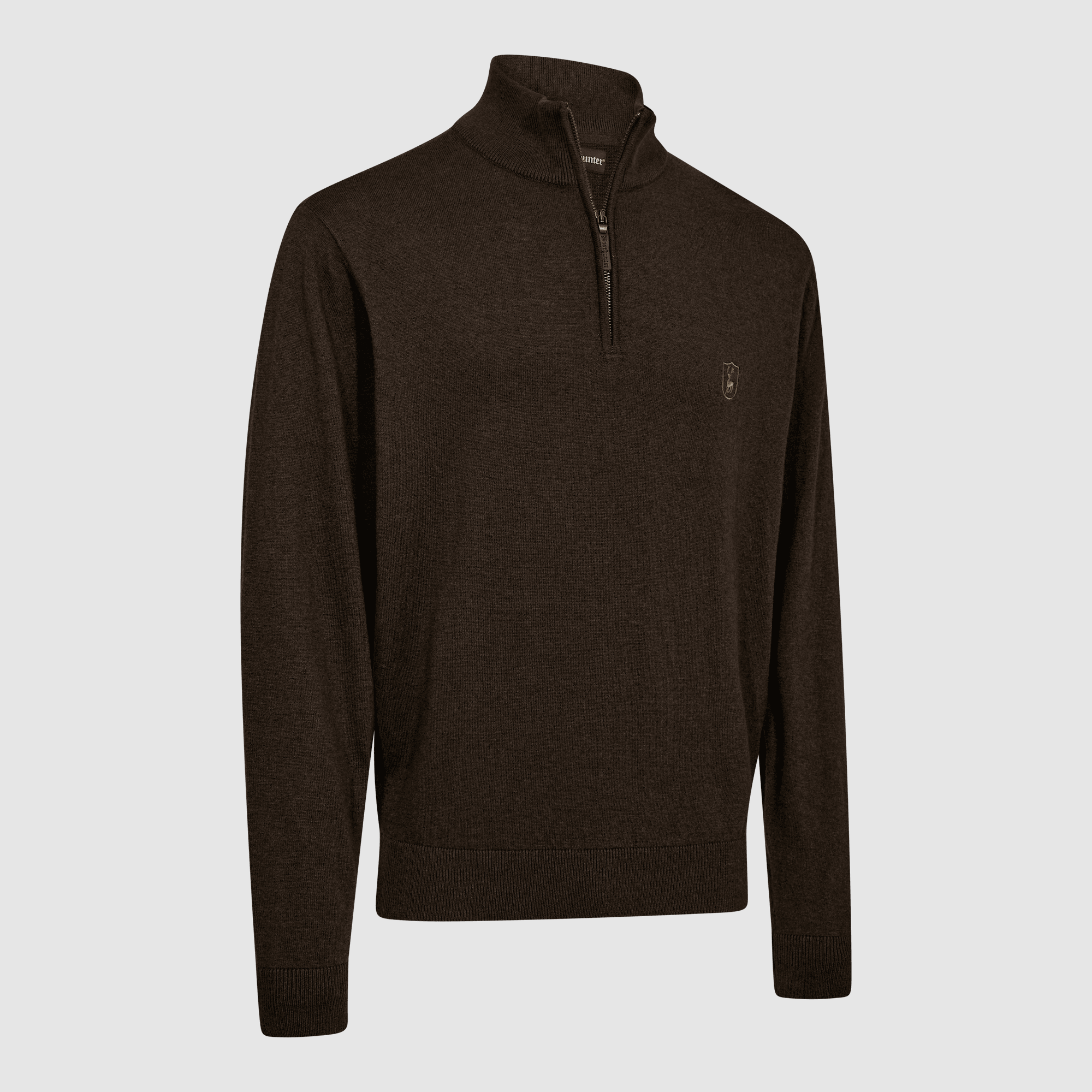 Deerhunter Harrington ½-Zip Knit Brown melange S