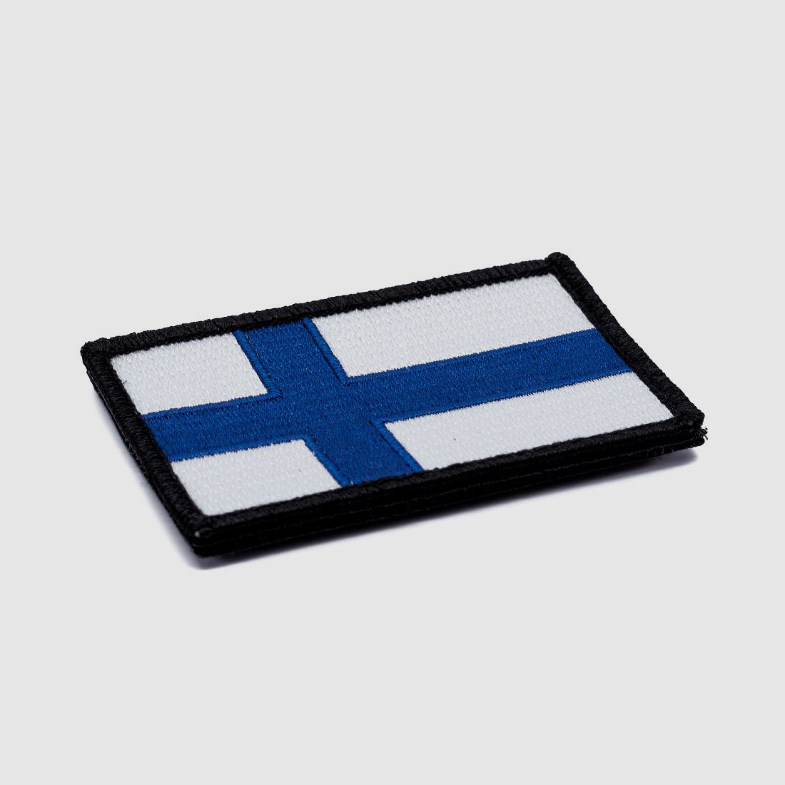 Embroidered patch of the flag of Finland with hook and loop closure, image 2 of 3
