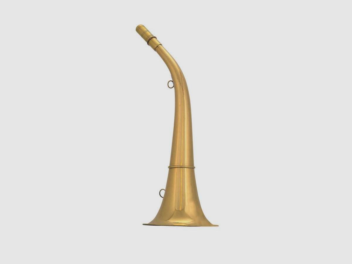 Corne ronde Compiègne 45 cm laiton poli - Corne