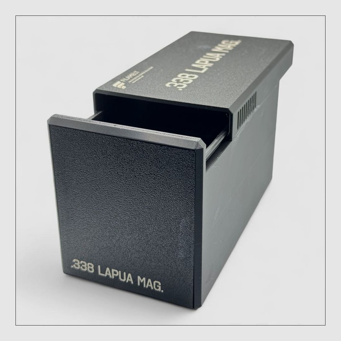 Filamelt ammunition box / .338 Lapua Magnum / 'sliding lid' / cartridge box, ammo box