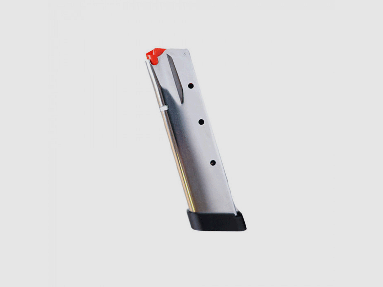 Magazijn – TANFOGLIO kal. 9mm verchroomd met aluminium pad BLACK X STOCK III, afbeelding 1 van 2