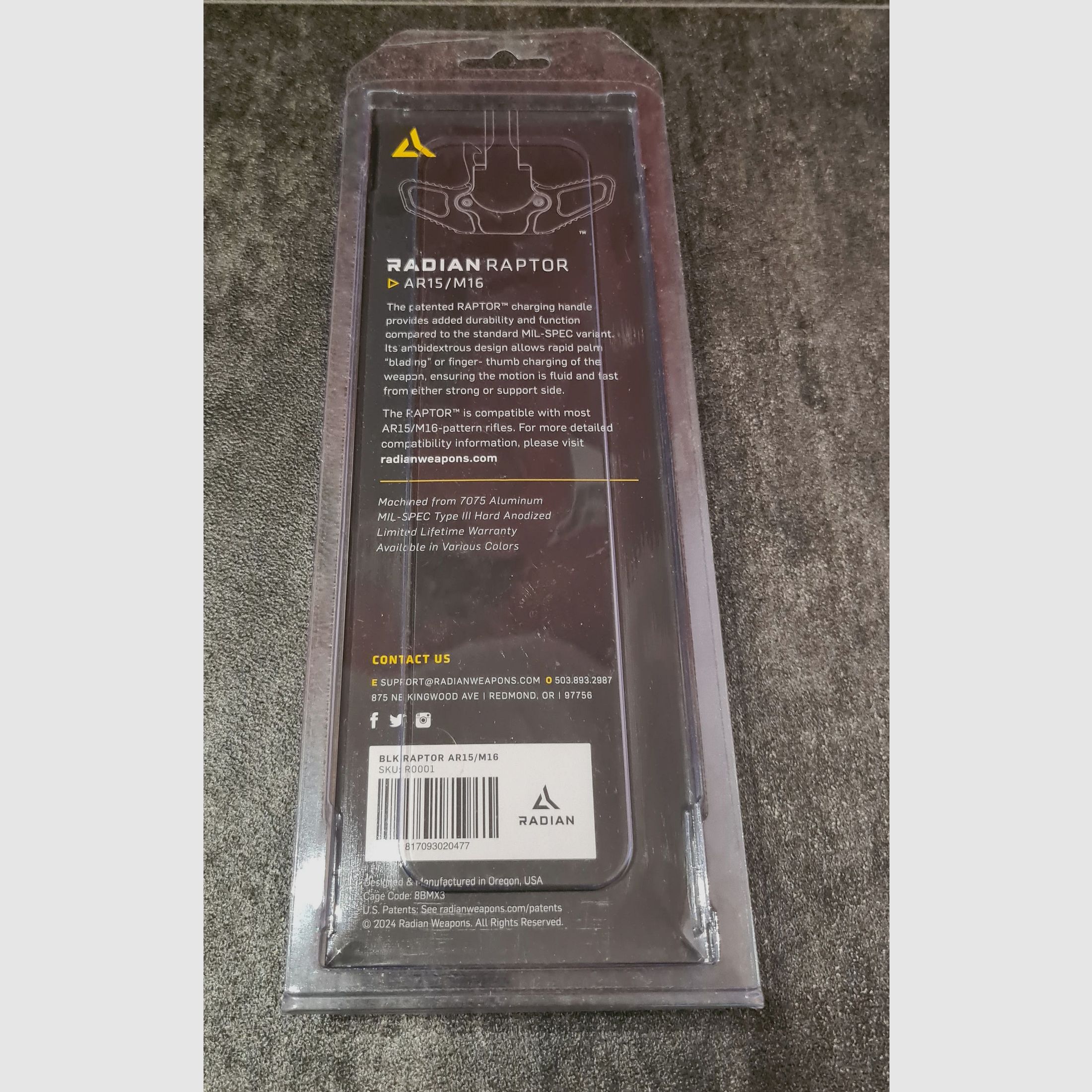 Original Radian Raptor Charging Handle - AR-15 Ladehebel (wie BCM, JP, Geissele, Daniel Defence, LMT, Noveske)