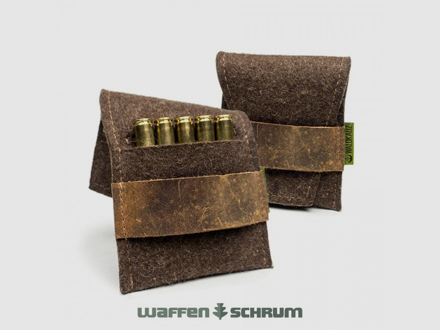Waldkauz felt cartridge case ''5-round box'' / for 5 bullet cartridges