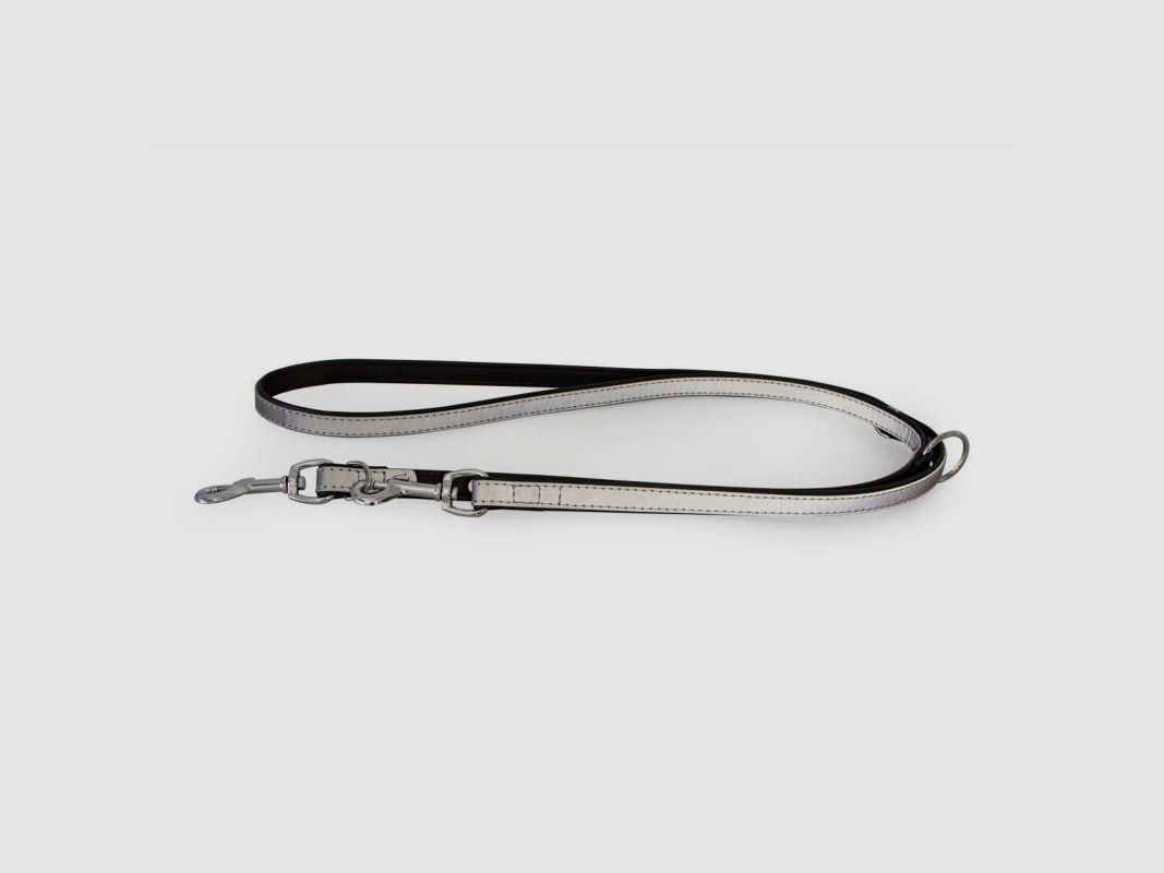 Das Lederband Hundeführleine Oslo Silver reflective B 22 mm / L 200 cm