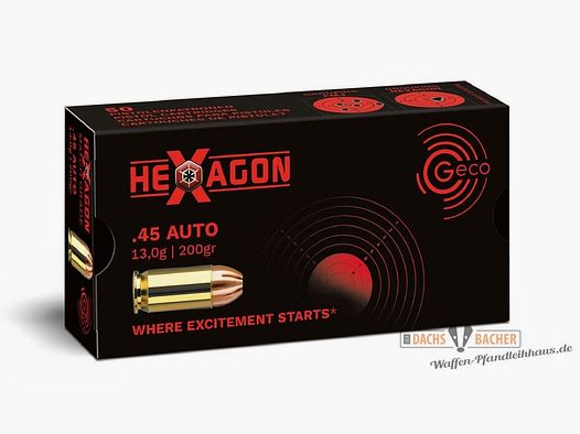GECO .45 Auto Hexagon 13,0g/200gr 50 strzałów