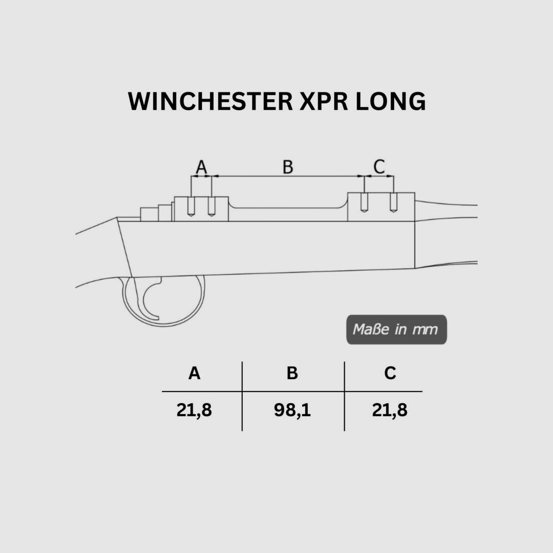 Rifle Doc Picatinny Weaver STAHL Schienen für WINCHESTER XPR LA (Long Action)