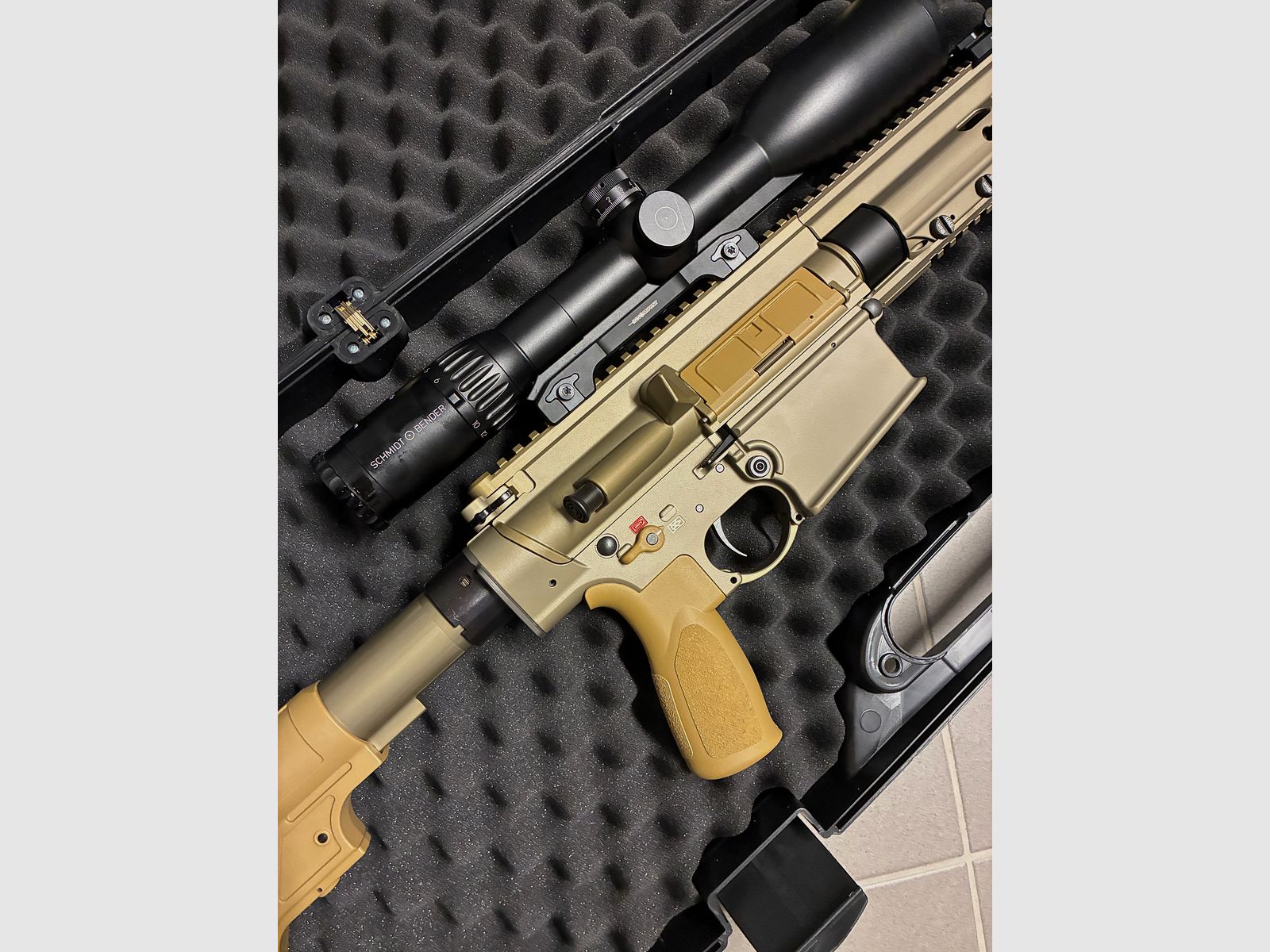 Heckler & Koch MR308 – couleur sable – Schmidt & Bender Polar T96 4–16×56 – INNOMOUNT – mallette HK, image 5 sur 20