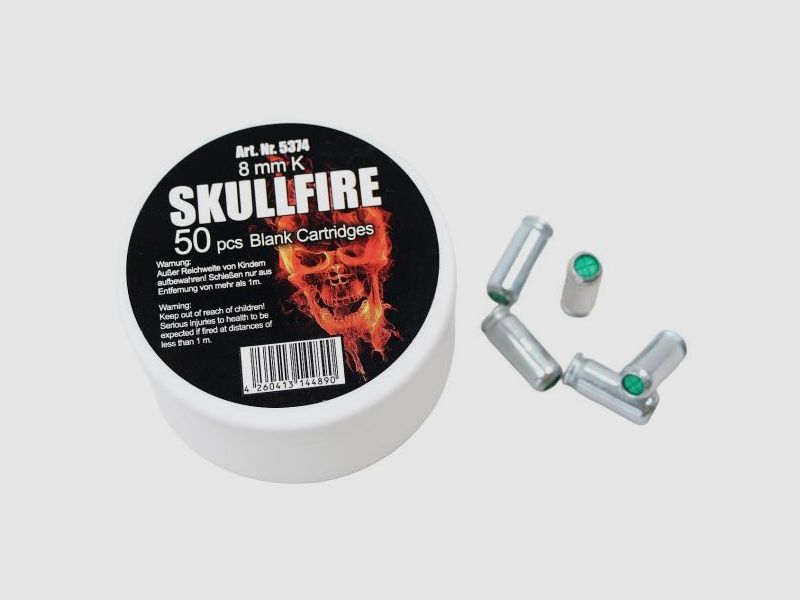 skullfire Platzpatronen f. SRS-Waffen Kal. 8mm K 50 Stk f. Gaspistolen