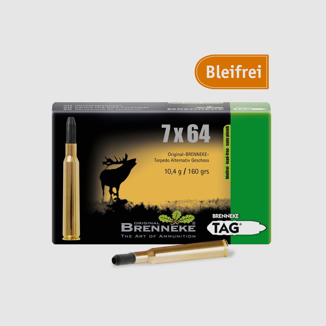 Brenneke 7x64 160GR TAG 20 Patronen