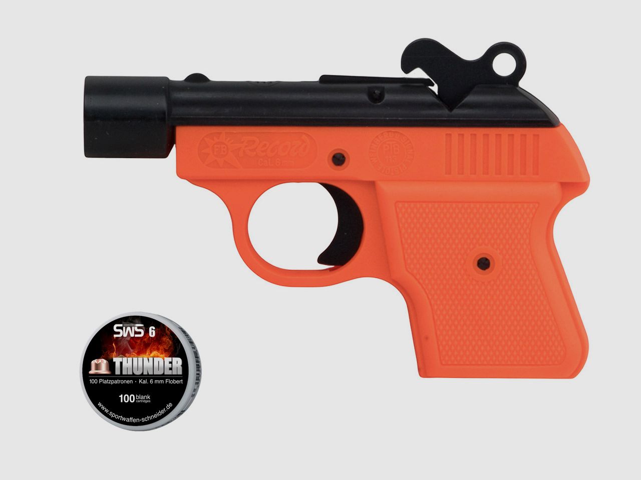 Schreckschuss Pistole Record Weinberg brĂĽniert Kaliber 6 mm Flobert K. (P18) + 100 Schuss